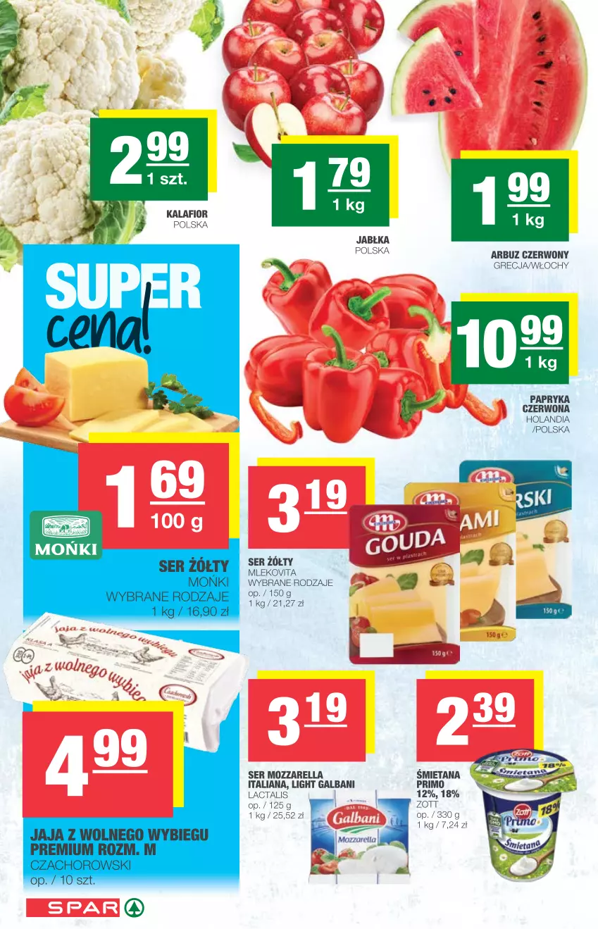 Gazetka promocyjna Spar - Eurospar - ważna 14.07 do 20.07.2021 - strona 2 - produkty: Arbuz, Galbani, Jabłka, Kalafior, Mleko, Mlekovita, Mozzarella, Papryka, Ser, Zott