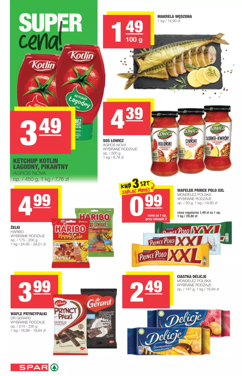 Gazetka promocyjna Spar - Eurospar - ważna 14.07 do 20.07.2021 - strona 4 - produkty: Ciastka, Delicje, Dr Gerard, Haribo, Prince Polo, Sos, Wafelek, Wafle