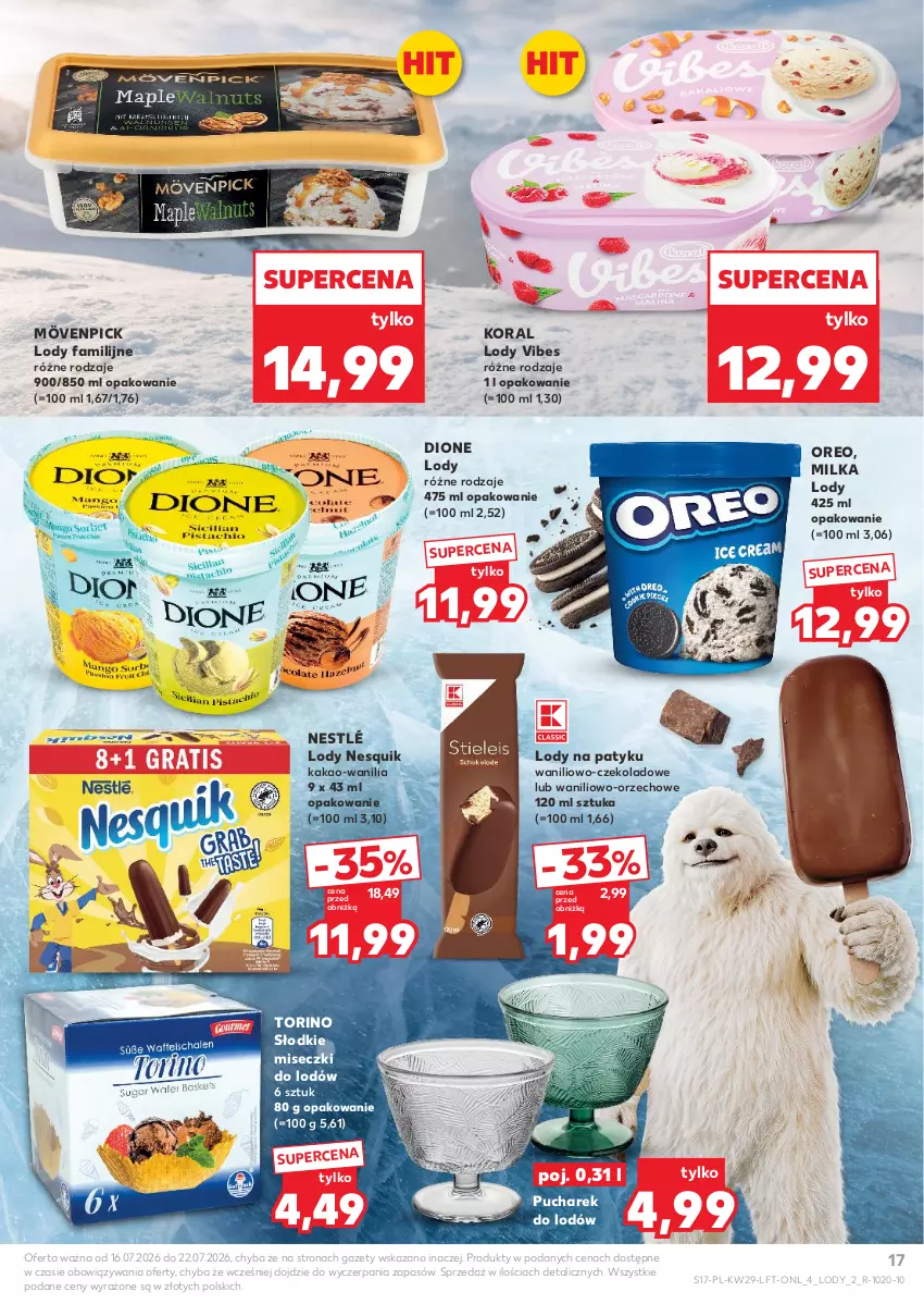 Gazetka promocyjna Kaufland - Gazetka tygodnia - ważna 16.07 do 22.07.2026 - strona 17 - produkty: Fa, Kakao, Lody, Milka, Nesquik, Nestlé, Oreo
