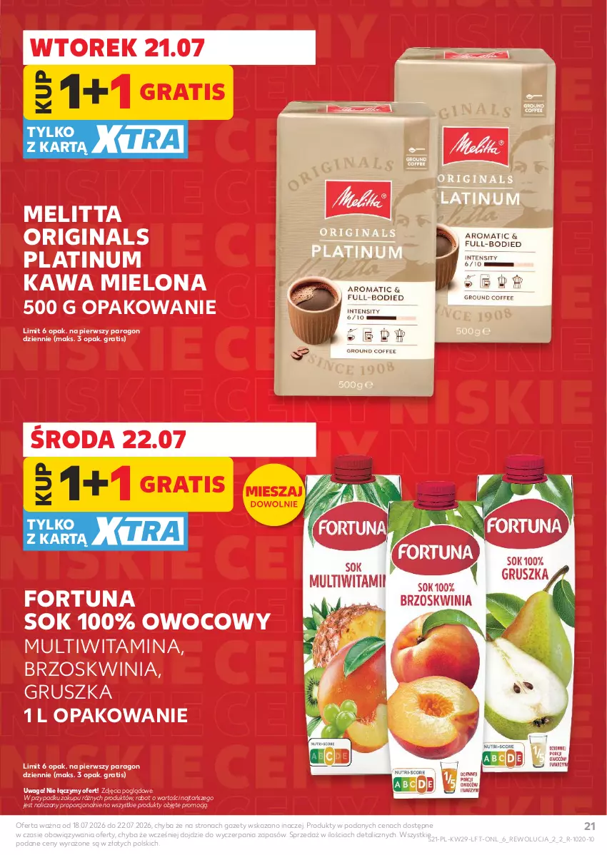 Gazetka promocyjna Kaufland - Gazetka tygodnia - ważna 16.07 do 22.07.2026 - strona 21 - produkty: Fortuna, Gin, Gra, Kawa, Kawa mielona, Por, Sok, Waga