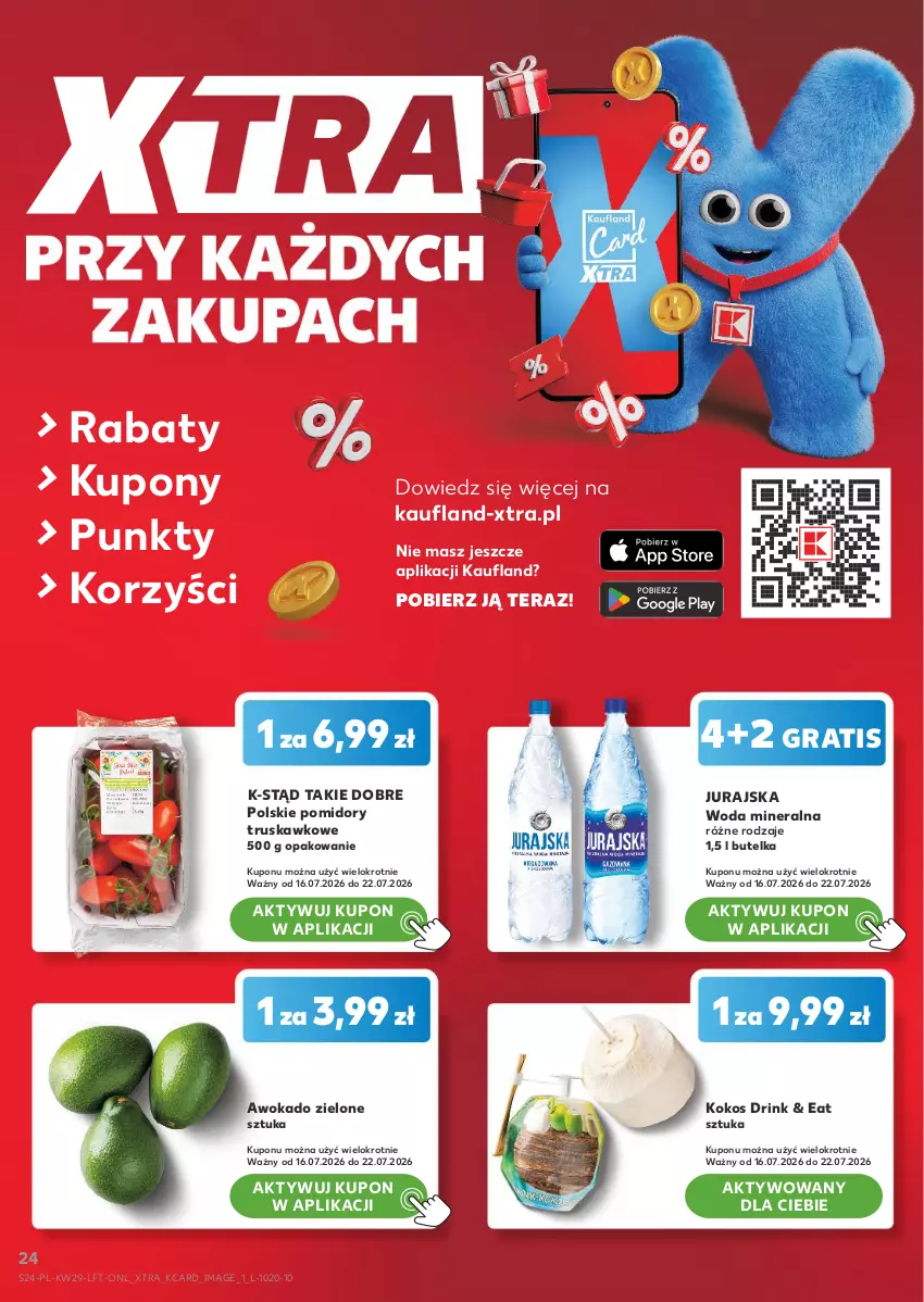 Gazetka promocyjna Kaufland - Gazetka tygodnia - ważna 16.07 do 22.07.2026 - strona 24 - produkty: Gra, Kokos, Pomidory, Tera, Woda, Woda mineralna