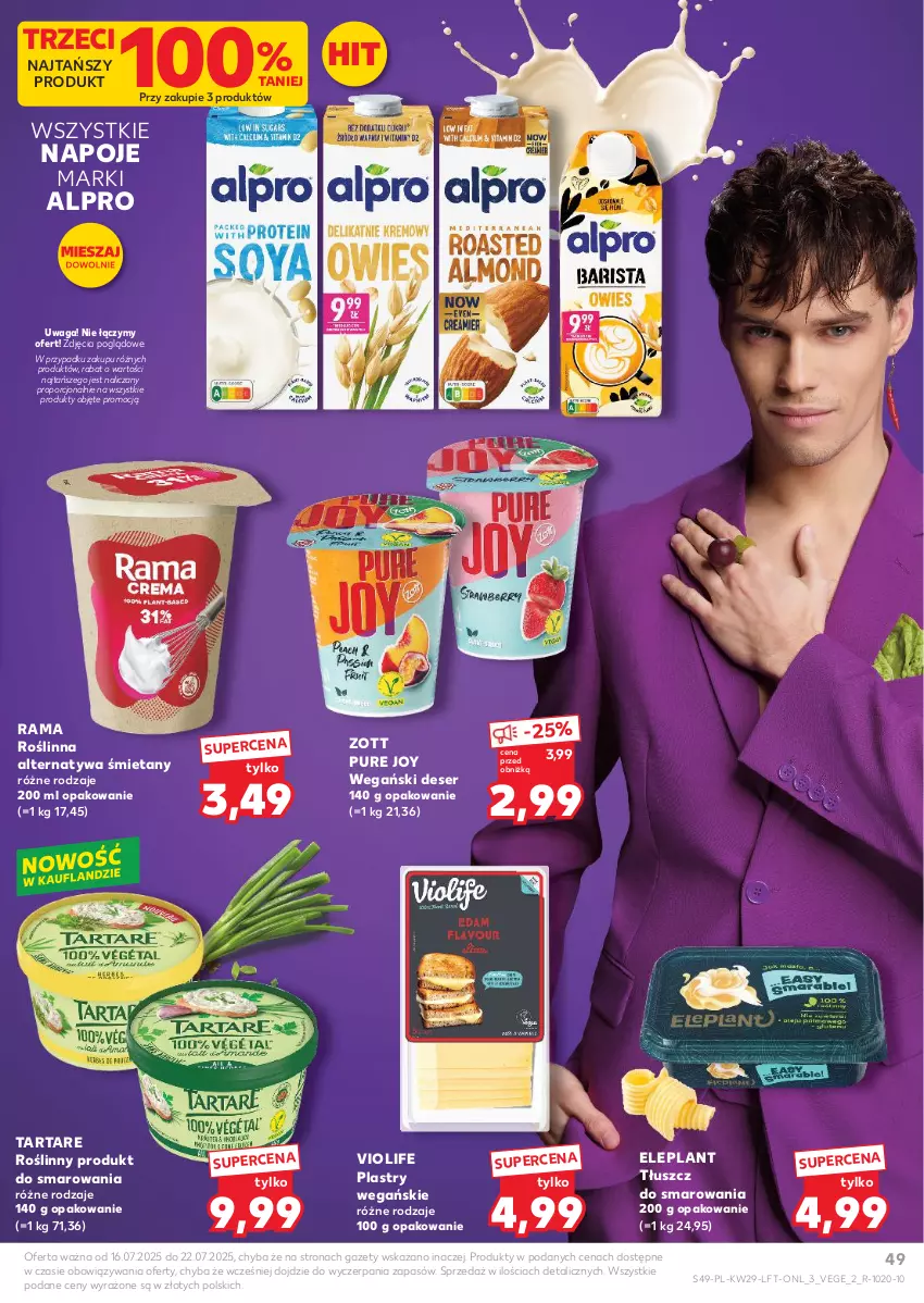 Gazetka promocyjna Kaufland - Gazetka tygodnia - ważna 16.07 do 22.07.2026 - strona 49 - produkty: Alpro, Deser, Napoje, Por, Pur, Rama, Ser, Tarta, Tartare, Waga, Zott