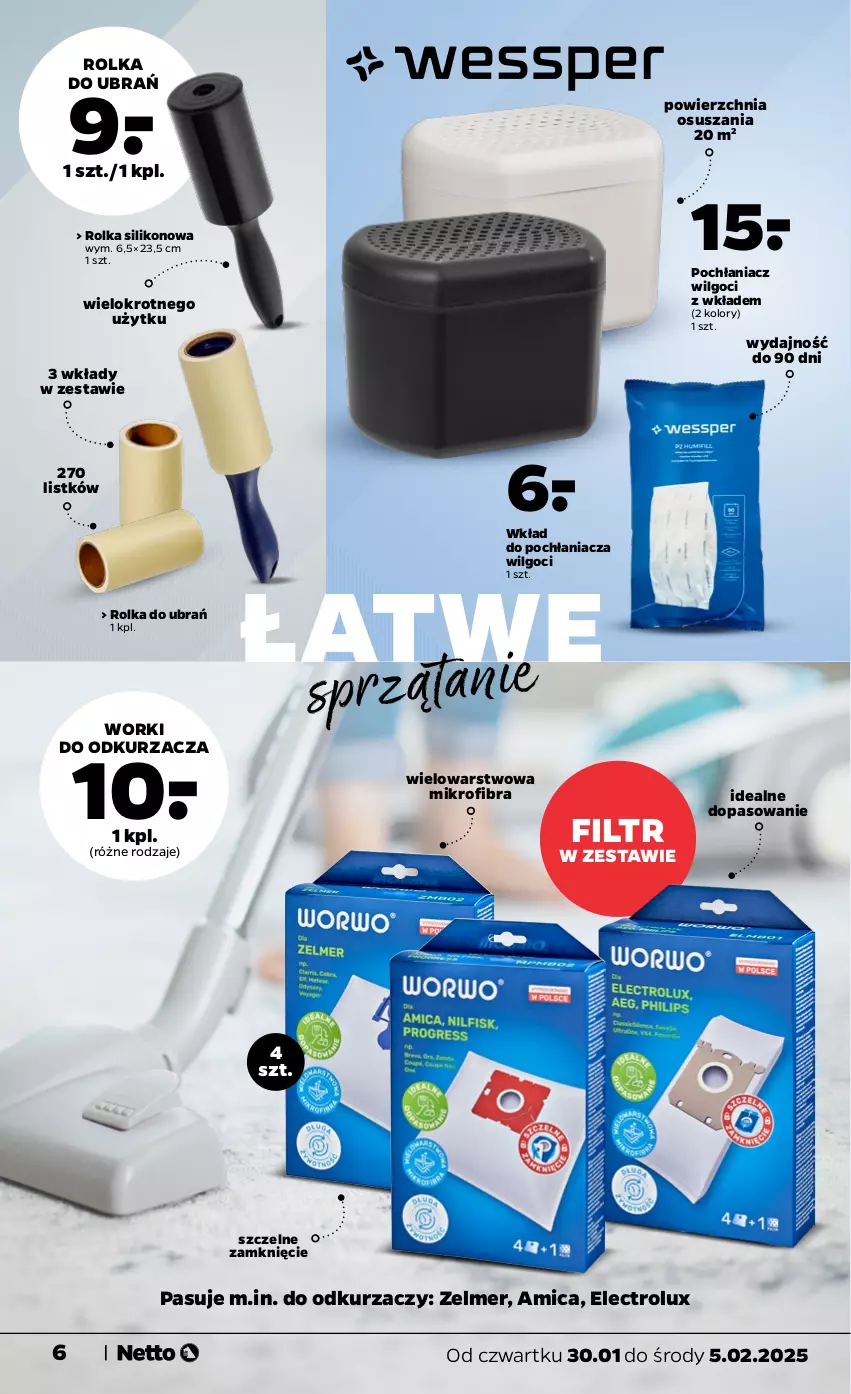 Gazetka promocyjna Netto - Od Czwartku Przemysłowa - ważna 30.01 do 05.02.2025 - strona 6 - produkty: Amica, Electrolux, LG, Odkurzacz, Pochłaniacz wilgoci, Sprzątanie, Zelmer