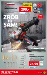 Gazetka promocyjna Lidl - GAZETKA - Gazetka - ważna od 19.03 do 19.03.2022 - strona 41 - produkty: Top, Por, Szlifierka kątowa, Szczotka, Zestaw wierteł, Szlifierka, Akumulator
