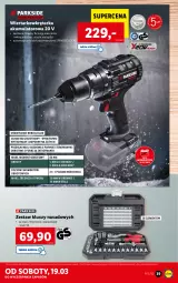 Gazetka promocyjna Lidl - GAZETKA - Gazetka - ważna od 19.03 do 19.03.2022 - strona 43 - produkty: Por, Wiertarkowkrętarka, Tarka, Wkręt, Zestaw kluczy nasadowych, Wkrętarka, Zestaw kluczy, Akumulator