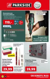 Gazetka promocyjna Lidl - GAZETKA - Gazetka - ważna od 19.03 do 19.03.2022 - strona 44 - produkty: Noż, Gra, Stek, Organizer, Kosz, Uchwyty, Szlifierka, Olej, Akumulator