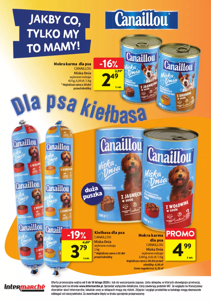 Gazetka promocyjna Intermarche - Katalog Zwierzaki - ważna 05.02 do 18.02.2026 - strona 12 - produkty: Canaillou, Kiełbasa, LG, Miska, Mokra karma