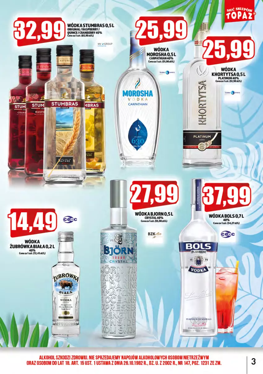 Gazetka promocyjna Topaz - Gazetka - ważna 01.07 do 31.07.2023 - strona 3 - produkty: Bols, Wódka