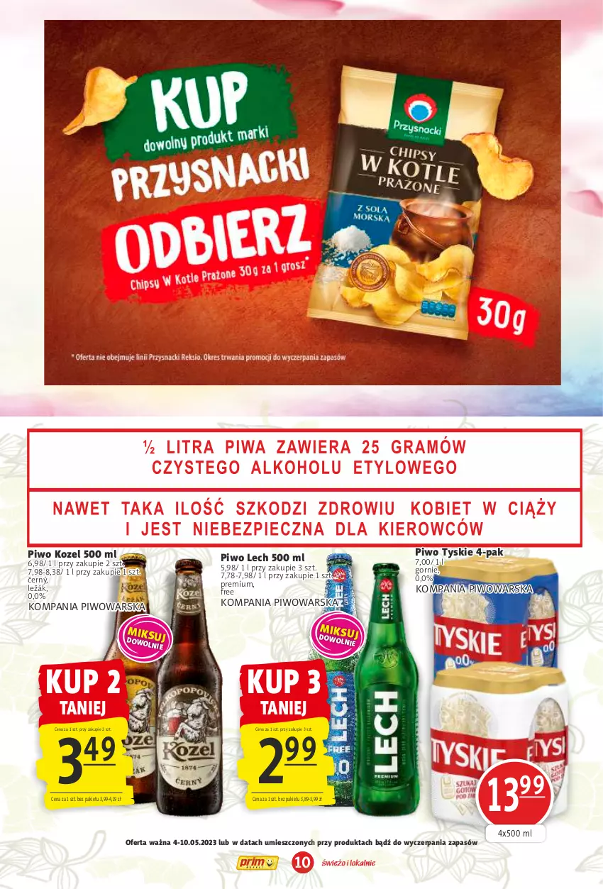 Gazetka promocyjna Prim Market - ważna 04.05 do 10.05.2023 - strona 10 - produkty: Kozel, Piwo, Tyskie