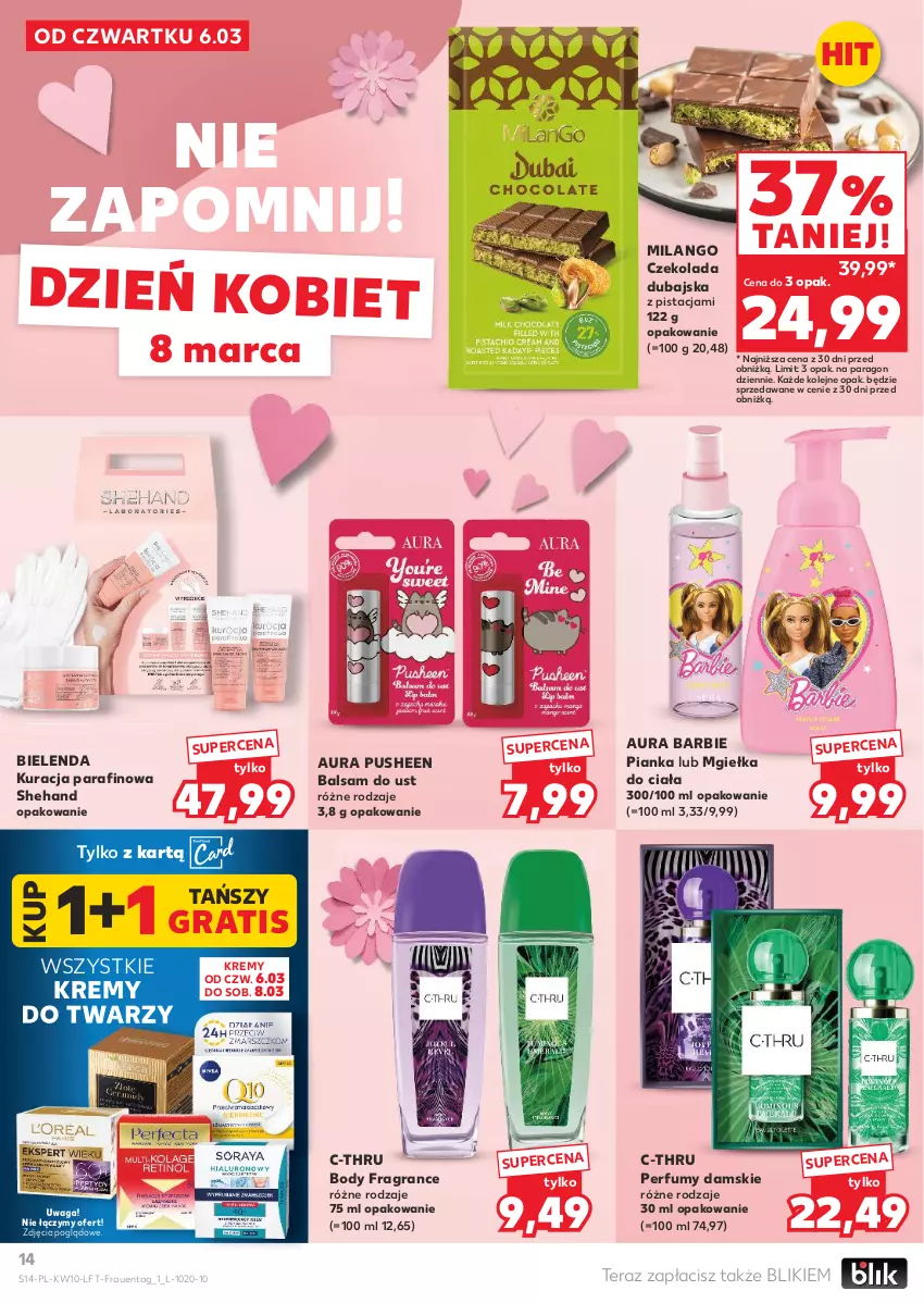 Gazetka promocyjna Kaufland - Gazetka tygodnia - ważna 06.03 do 12.03.2025 - strona 14 - produkty: Balsam do ust, Barbie, Bielenda, Body, C-Thru, Czekolada, Gra, Olej, Perfum, Tera, Waga