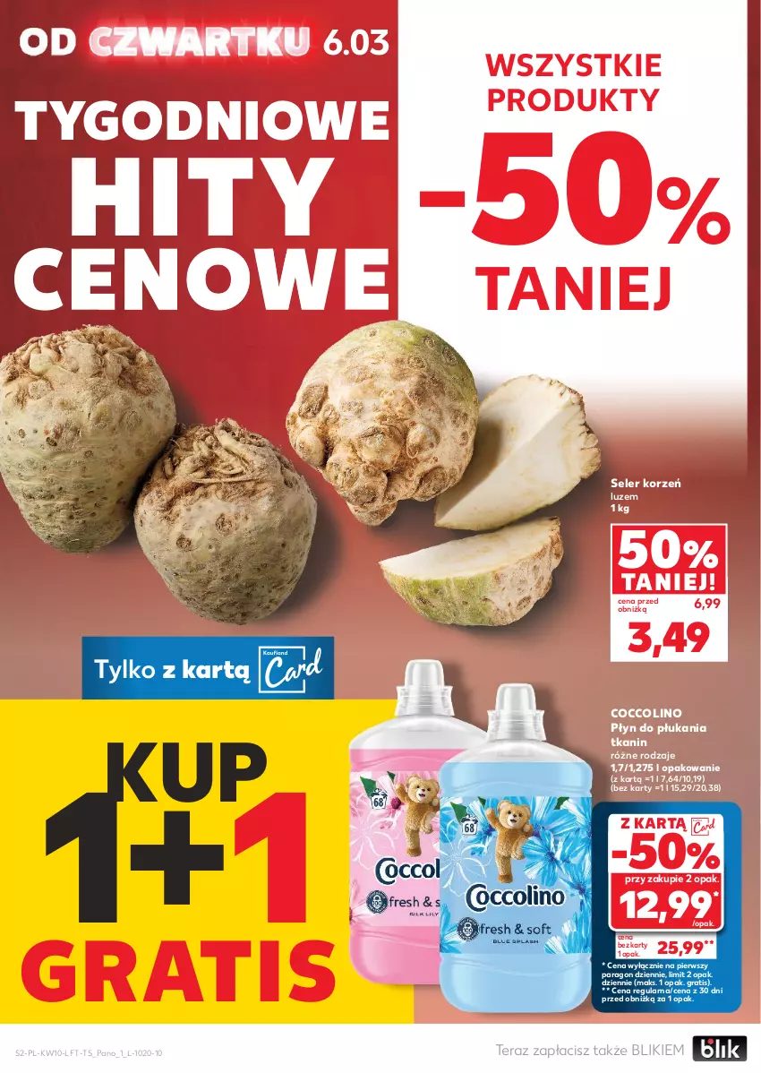 Gazetka promocyjna Kaufland - Gazetka tygodnia - ważna 06.03 do 12.03.2025 - strona 2 - produkty: Coccolino, Gra, Płyn do płukania, Seler korzeń, Tera, Waga