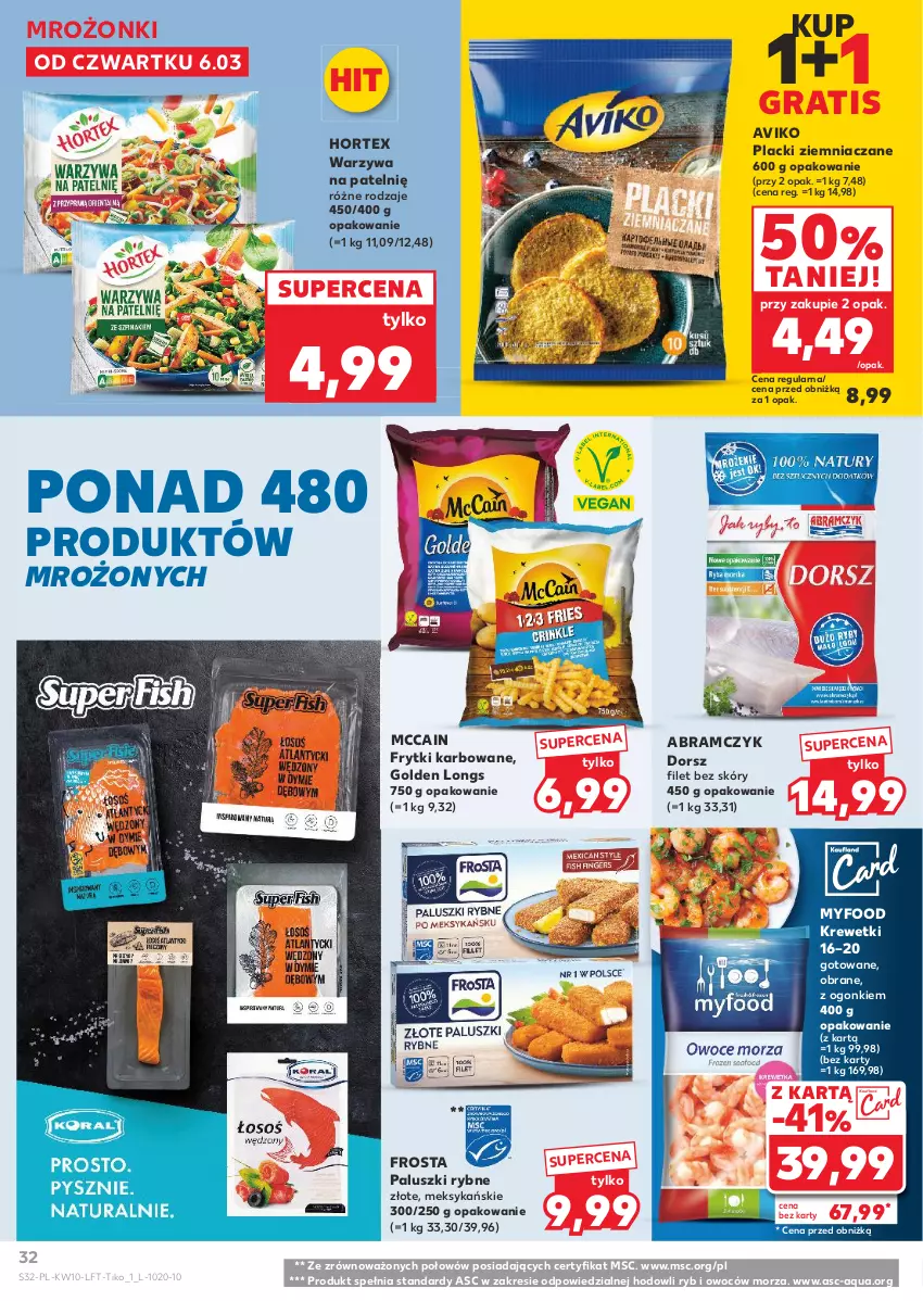 Gazetka promocyjna Kaufland - Gazetka tygodnia - ważna 06.03 do 12.03.2025 - strona 32 - produkty: Dorsz, Frosta, Frytki, Gra, Hortex, Krewetki, Lack, McCain, Paluszki rybne, Warzywa