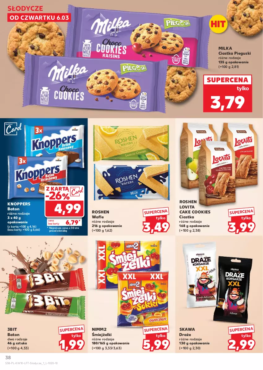 Gazetka promocyjna Kaufland - Gazetka tygodnia - ważna 06.03 do 12.03.2025 - strona 38 - produkty: Baton, Ciastka, Kawa, Knoppers, Lody, Lovi, Milka, Nimm2, Vita C, Wafle