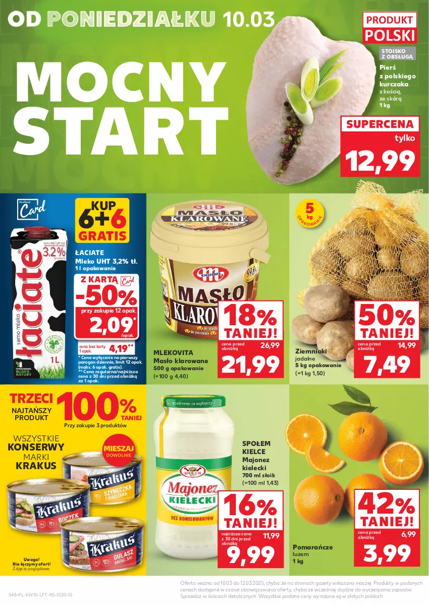 Gazetka promocyjna Kaufland - Gazetka tygodnia - ważna 06.03 do 12.03.2025 - strona 48 - produkty: Gra, Krakus, Kurczak, Majonez, Masło, Masło klarowane, Mleko, Mlekovita, Pomarańcze, Ser, Waga, Ziemniaki