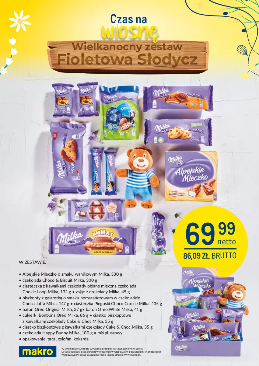 Gazetka promocyjna Makro - [Oferta Specjalna] - Wielkanocne zestawy upominkowe - ważna 08.03 do 16.04.2022 - strona 11 - produkty: Baton, Biszkopty, Cukier, Cukierki, Czekolada, Fa, Gala, Gin, Kawa, Milka, Mleczko, Oreo, Taca