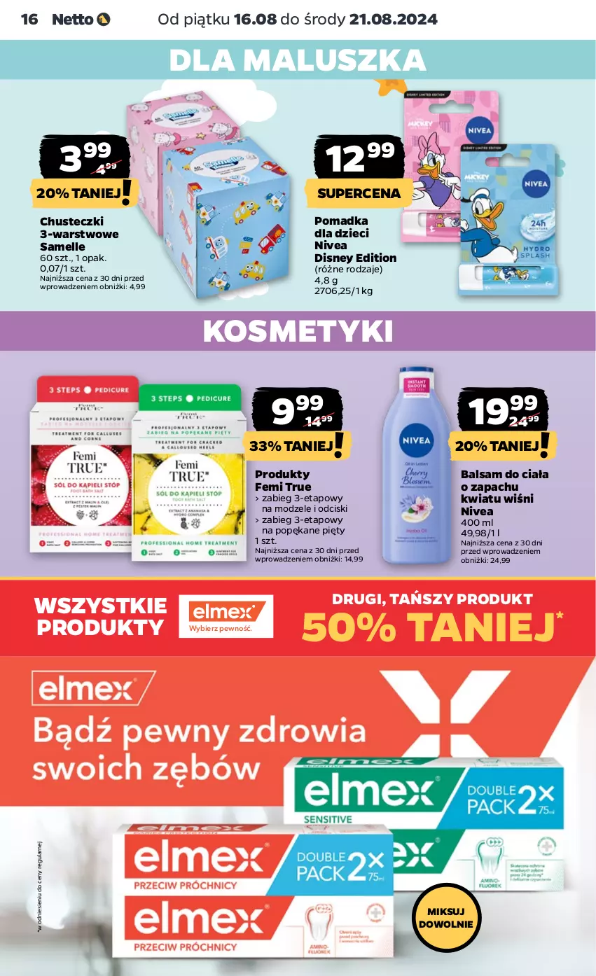 Gazetka promocyjna Netto - Netto Gazetka Food 33/24B - ważna 16.08 do 21.08.2024 - strona 16 - produkty: Balsam do ciała, Chusteczki, Disney, Dzieci, Nivea