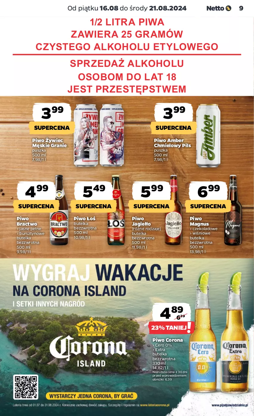 Gazetka promocyjna Netto - Netto Gazetka Food 33/24B - ważna 16.08 do 21.08.2024 - strona 9 - produkty: Bursztyn, Gra, Piwa, Piwo