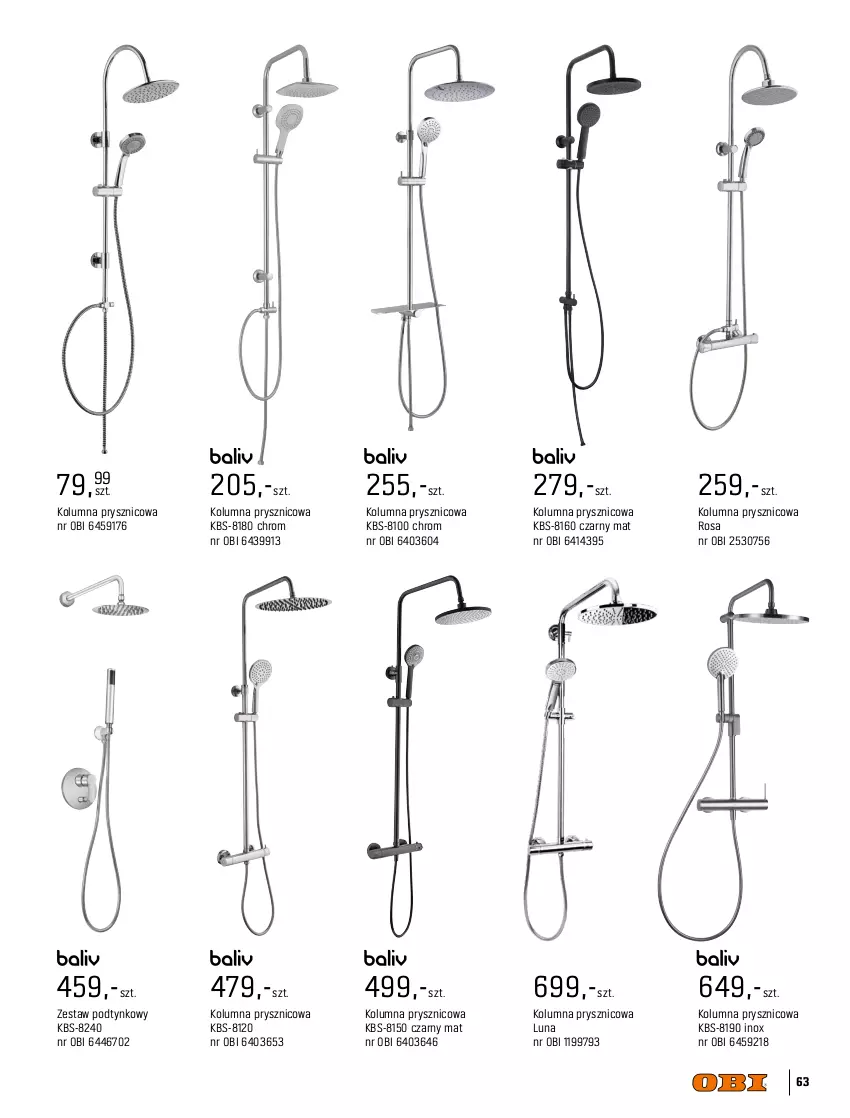 Gazetka promocyjna Obi - Gazetka OBI - ważna 31.05.2021 do 31.03.2022 - strona 63 - produkty: Bateria, Bateria umywalkowa, Drzwi, Gres, Lustro, Umywalka, Zestaw prysznicowy
