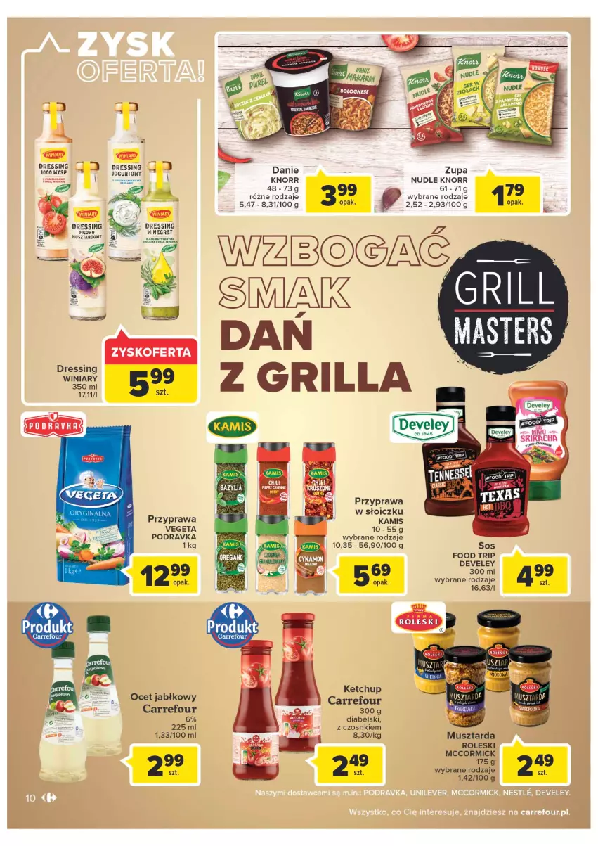 Gazetka promocyjna Carrefour - Gazetka Carrefour - ważna 14.06 do 26.06.2022 - strona 10 - produkty: Dres, Kamis, Ketchup, Knorr, Mus, Musztarda, Ocet, Podravka, Sos, Vegeta, Winiary, Zupa