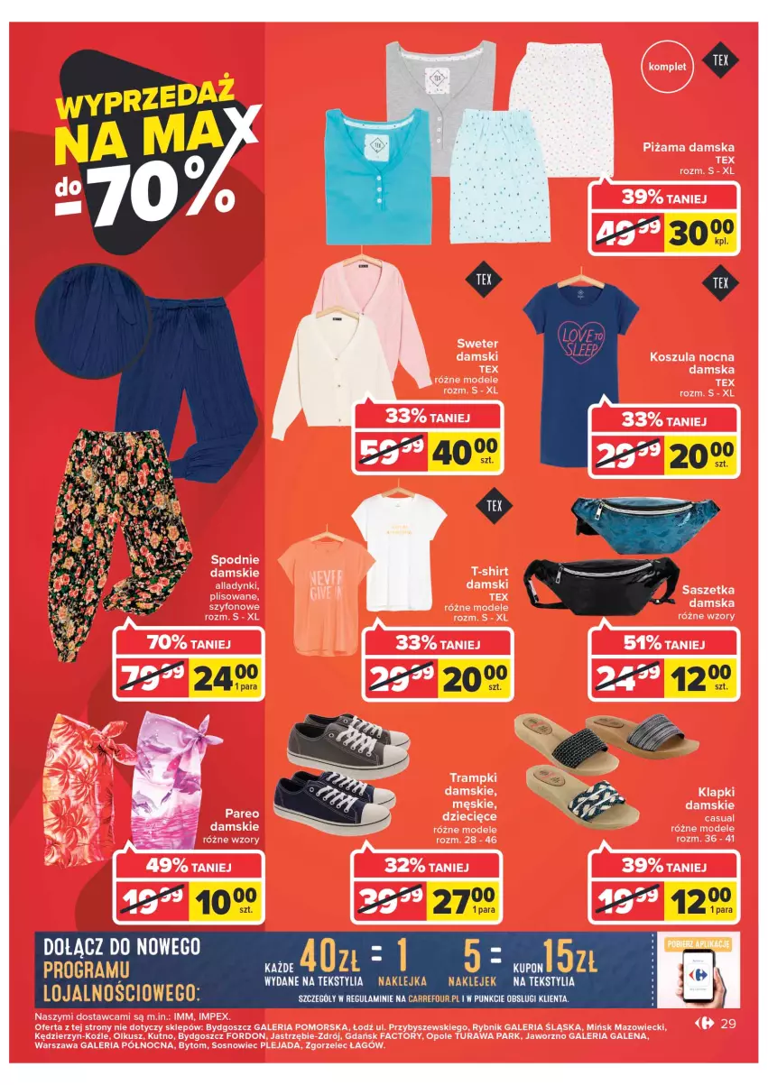 Gazetka promocyjna Carrefour - Gazetka Carrefour - ważna 14.06 do 26.06.2022 - strona 29 - produkty: Dzieci, Fa, Gra, Klej, Kosz, Koszula, Koszula nocna, LG, Piżama, Sos, Spodnie, Sweter, T-shirt, Trampki