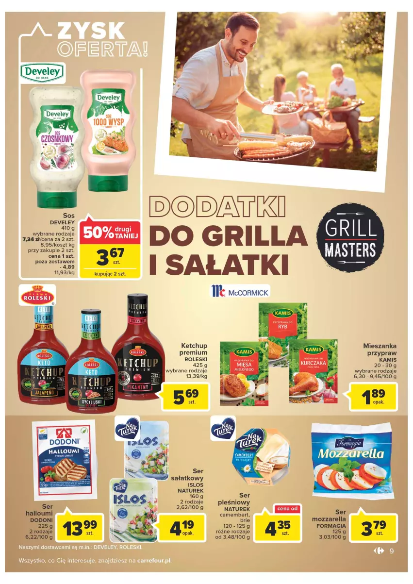 Gazetka promocyjna Carrefour - Gazetka Carrefour - ważna 14.06 do 26.06.2022 - strona 9 - produkty: Brie, Camembert, Grill, Kamis, Ketchup, Kosz, Mozzarella, NaTurek, Sałat, Ser, Sos