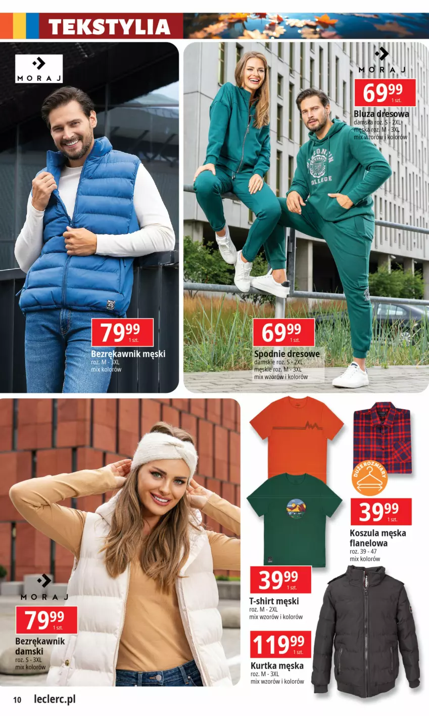 Gazetka promocyjna E Leclerc - ważna 01.10 do 12.10.2024 - strona 10 - produkty: Dres, Kosz, Koszula, Kurtka, Spodnie, Spodnie dresowe, T-shirt