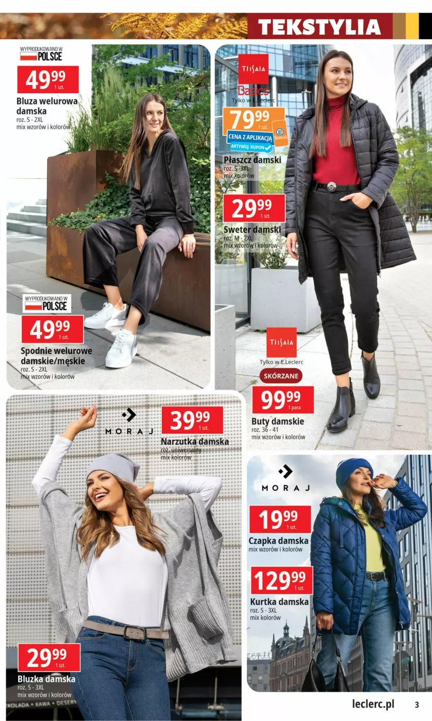 Gazetka promocyjna E Leclerc - ważna 01.10 do 12.10.2024 - strona 3 - produkty: AEG, Bluza, Buty, Czapka, Kurtka, LG, Rura, Spodnie, Spodnie welurowe