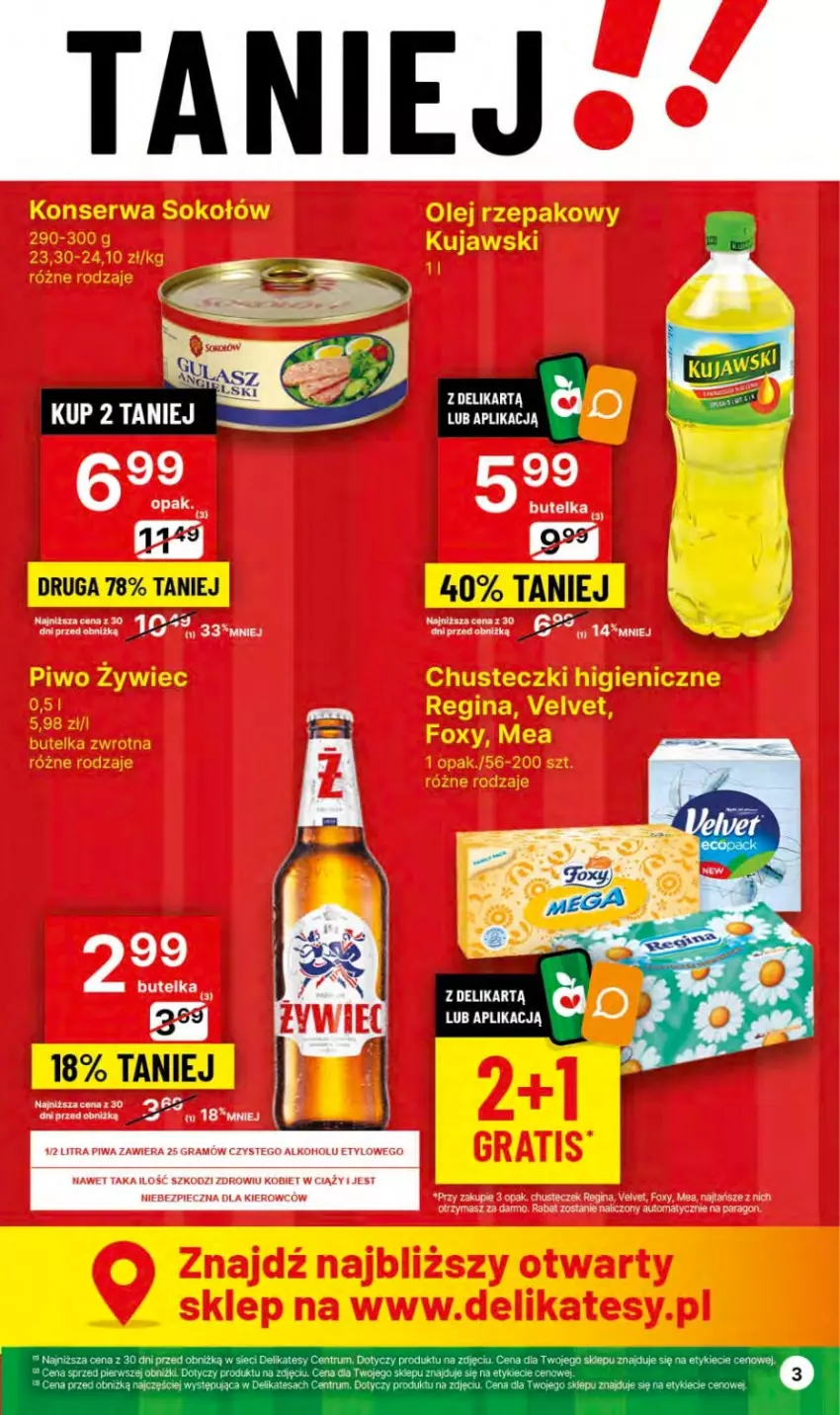 Gazetka promocyjna Delikatesy Centrum - NOWA GAZETKA Delikatesy Centrum od 18 stycznia! 18-24.01.2024 - ważna 18.01 do 24.01.2024 - strona 3 - produkty: Foxy, Gin, Gra, Piec, Piwa, Velvet