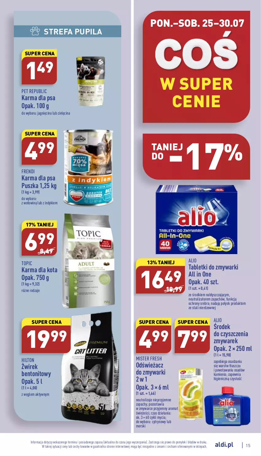 Gazetka promocyjna Aldi - Pełny katalog - ważna 25.07 do 30.07.2022 - strona 15 - produkty: Fa, Odświeżacz do zmywarki, Tablet, Tabletki do zmywarki, Top, Zmywarki