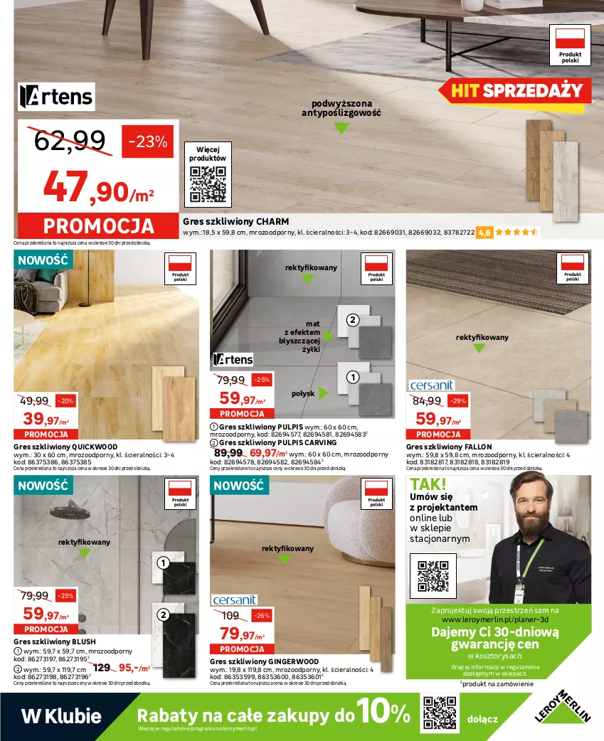 Gazetka promocyjna Leroy Merlin - Gazetka Leroy Merlin - ważna 23.08 do 12.09.2023 - strona 13 - produkty: Fa, Gin, Glazura, Gra, Gres, Gres szkliwiony, Kosz, Lazur, Listwa, Metro, Por