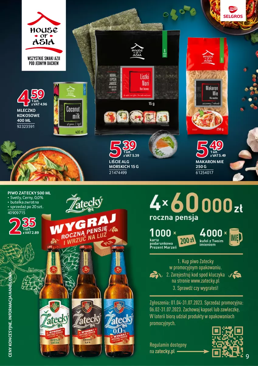 Gazetka promocyjna Selgros - Katalog Markowe Produkty - ważna 01.07 do 30.09.2023 - strona 9 - produkty: Kokos, LG, Makaron, Mleczko, Piwo