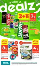 Gazetka promocyjna Dealz - NOWA GAZETKA - Gazetka - ważna od 06.05 do 06.05.2026 - strona 1 - produkty: Puf, Gin, 7up, Papier, Chipsy, Mirinda, Coca-Cola, Pepsi, Schweppes, Ręcznik, Lipton, Rolki, Szyna, Fanta, Sprite, Napój, Fa