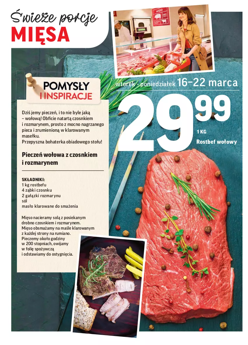 Gazetka promocyjna Intermarche - Wielkanoc I - ważna 16.03 do 22.03.2021 - strona 14 - produkty: Masło, Masło klarowane, Mięso, Piec, Por, Rostbef, Rum, Sól, Top