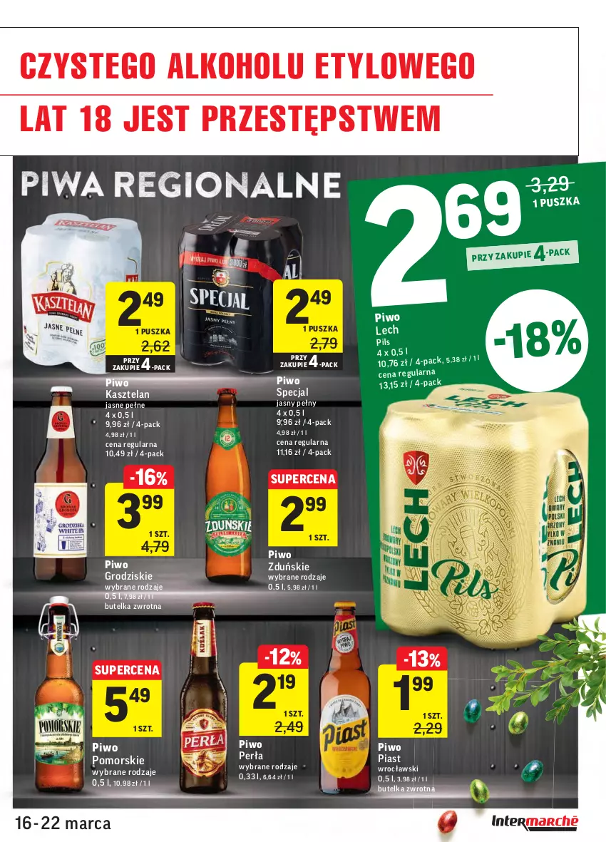 Gazetka promocyjna Intermarche - Wielkanoc I - ważna 16.03 do 22.03.2021 - strona 33 - produkty: Kasztelan, Perła, Piast, Piwo