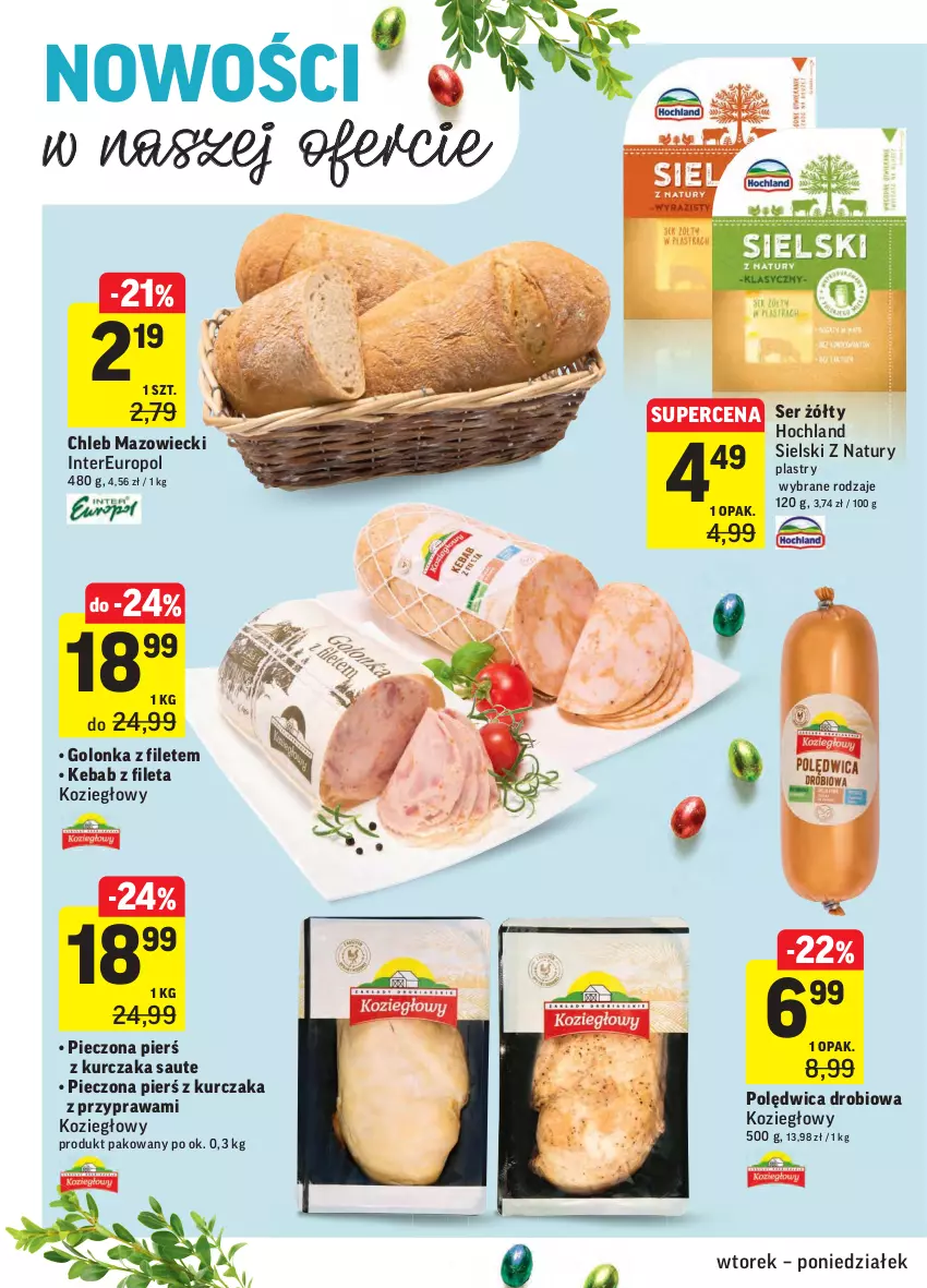 Gazetka promocyjna Intermarche - Wielkanoc I - ważna 16.03 do 22.03.2021 - strona 40 - produkty: Chleb, Hochland, Kebab, Kurczak, Piec, Polędwica, Ser