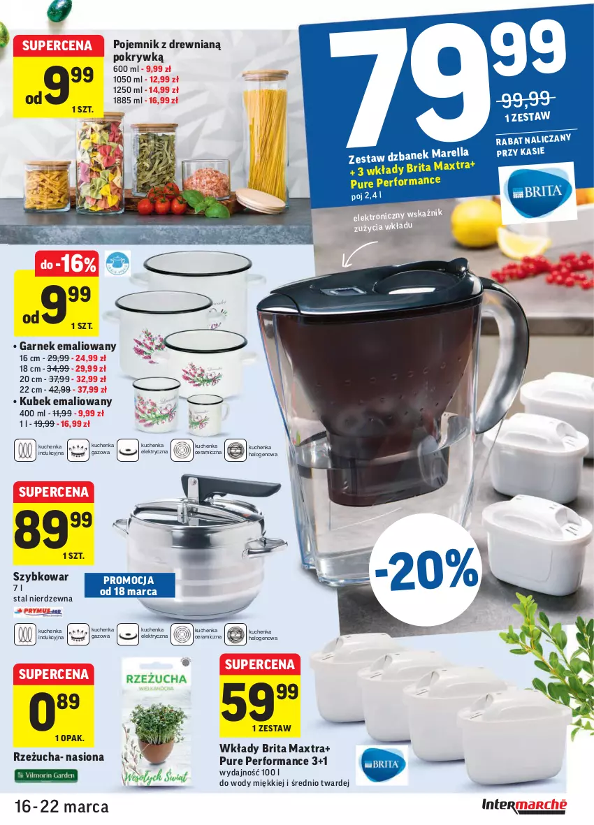 Gazetka promocyjna Intermarche - Wielkanoc I - ważna 16.03 do 22.03.2021 - strona 45 - produkty: Brit, Brita, Brita Maxtra, Dzbanek, Garnek, Halo, Kubek, Pojemnik, Pur, Rzeżucha, Szybkowar