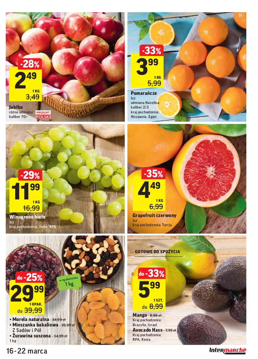 Gazetka promocyjna Intermarche - Wielkanoc I - ważna 16.03 do 22.03.2021 - strona 9 - produkty: Avocado, Gra, Mango, Mieszanka bakaliowa, Morela, Pomarańcze, Wino