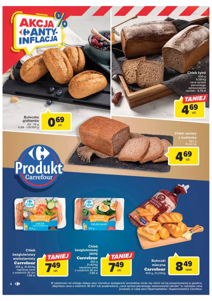 Gazetka promocyjna Carrefour - Gazetka Targ świeżości - ważna 09.01 do 14.01.2023 - strona 4 - produkty: Bułeczki, Chleb, Gra