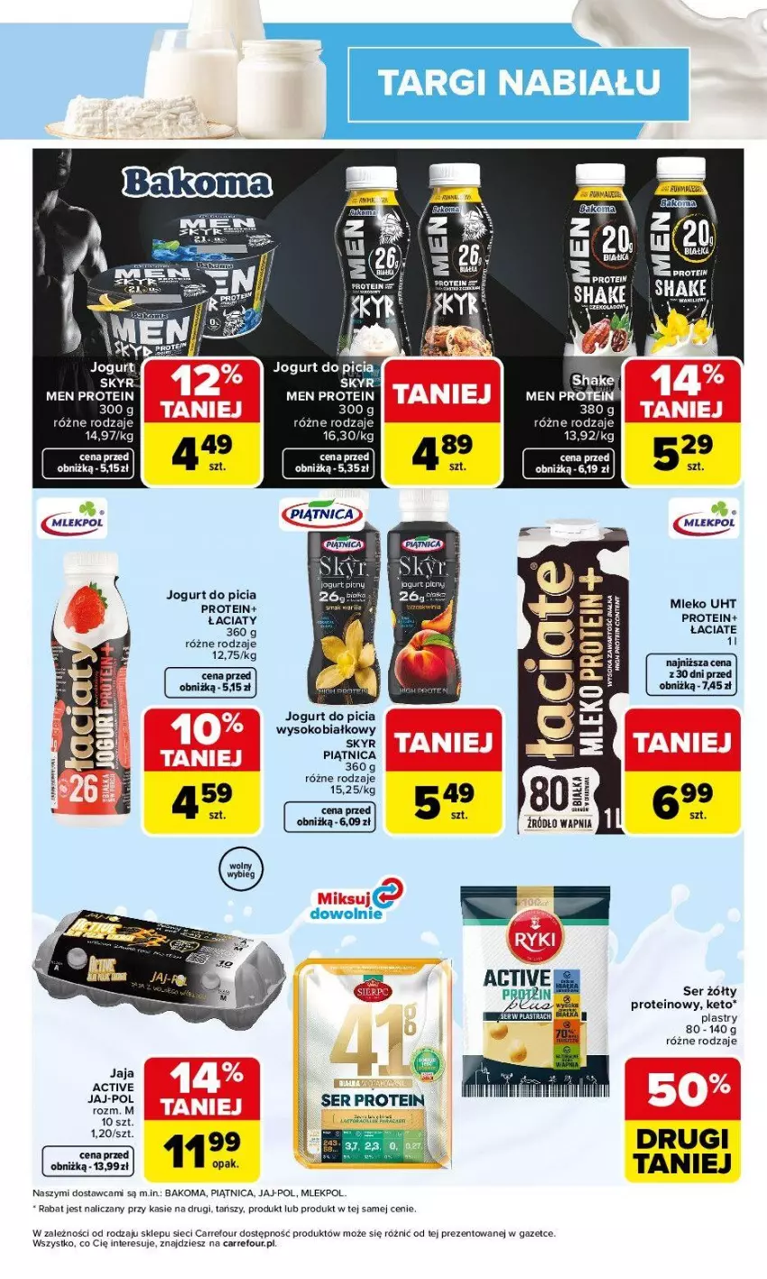 Gazetka promocyjna Carrefour - Gzetka Targi nabiału - ważna 04.05 do 09.05.2026 - strona 3 - produkty: Bakoma, Fa, Jaja, Jogurt, Mleko, Piątnica, Ser, Sok