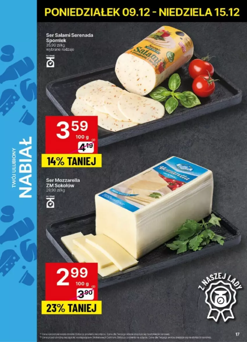 Gazetka promocyjna Delikatesy Centrum - ważna 09.12 do 15.12.2024 - strona 10 - produkty: Mozzarella, Salami, Ser, Ser salami, Sok, Sokołów