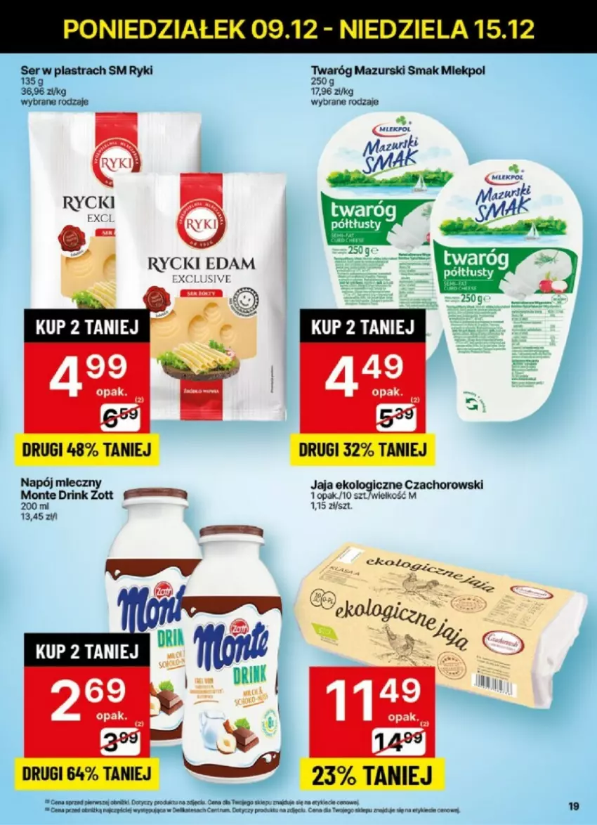 Gazetka promocyjna Delikatesy Centrum - ważna 09.12 do 15.12.2024 - strona 12 - produkty: Manta, Twaróg, Zott