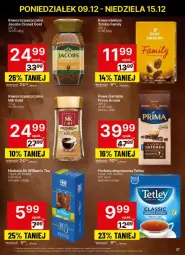 Gazetka promocyjna Delikatesy Centrum - Gazetka - ważna od 15.12 do 15.12.2024 - strona 23 - produkty: Kawa rozpuszczalna, Kawa mielona, Kawa, Tetley, Prima, Jacobs, Herbata, Fa
