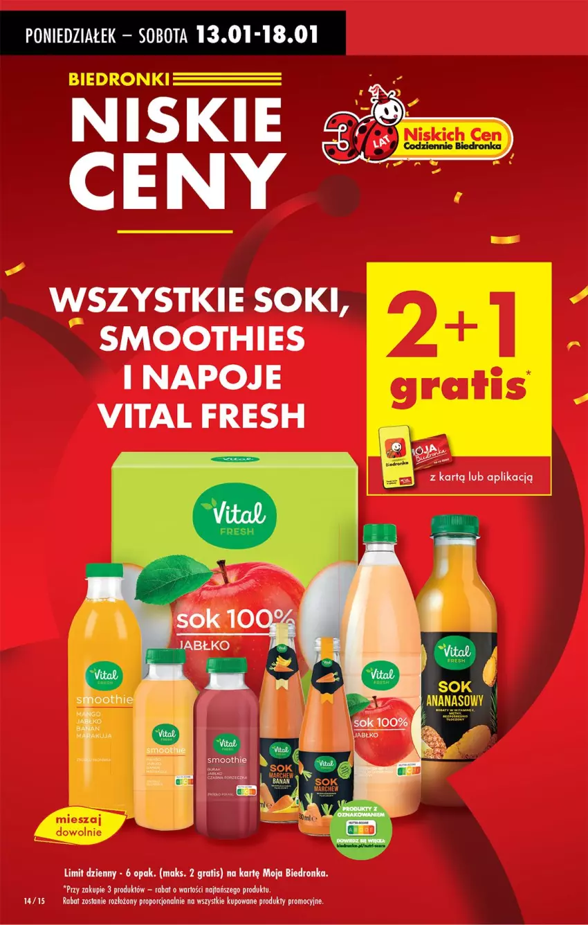 Gazetka promocyjna Biedronka - Od Poniedziałku - ważna 13.01 do 18.01.2025 - strona 14 - produkty: Napoje