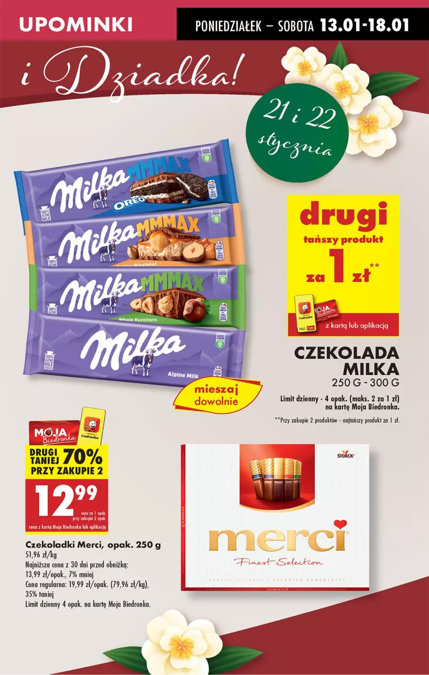 Gazetka promocyjna Biedronka - Od Poniedziałku - ważna 13.01 do 18.01.2025 - strona 19 - produkty: Czekolada, Merci, Milka