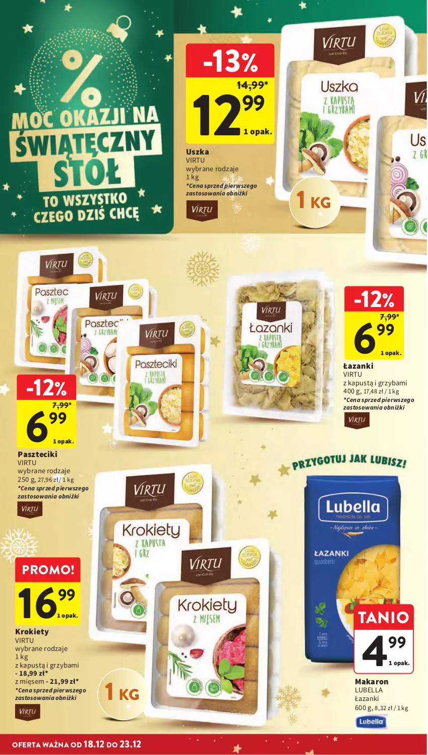 Gazetka promocyjna Intermarche - Gazetka promocyjna - ważna 18.12 do 23.12.2025 - strona 20 - produkty: Bell, Bella, Kapustą, Krokiety, Lubella, Makaron, Virtu
