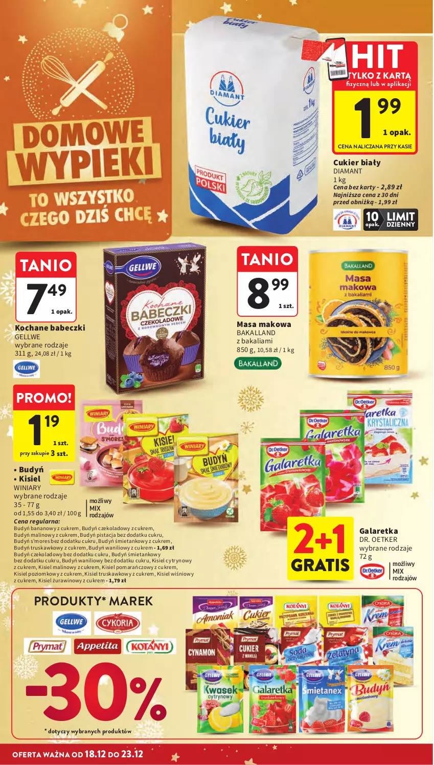 Gazetka promocyjna Intermarche - Gazetka promocyjna - ważna 18.12 do 23.12.2025 - strona 26 - produkty: Babeczki, Bakalland, Budyń, Cukier, Diamant, Dr. Oetker, Gala, Galaretka, Gra, Kisiel, Koc, Winiary, Wino