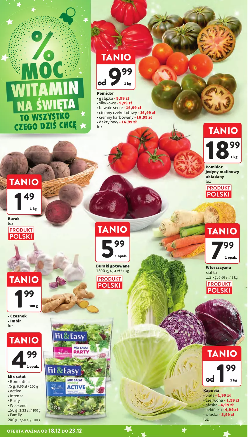 Gazetka promocyjna Intermarche - Gazetka promocyjna - ważna 18.12 do 23.12.2025 - strona 32 - produkty: Buraki, Czosnek, Fa, Imbir, Sałat, Ser, Siatka