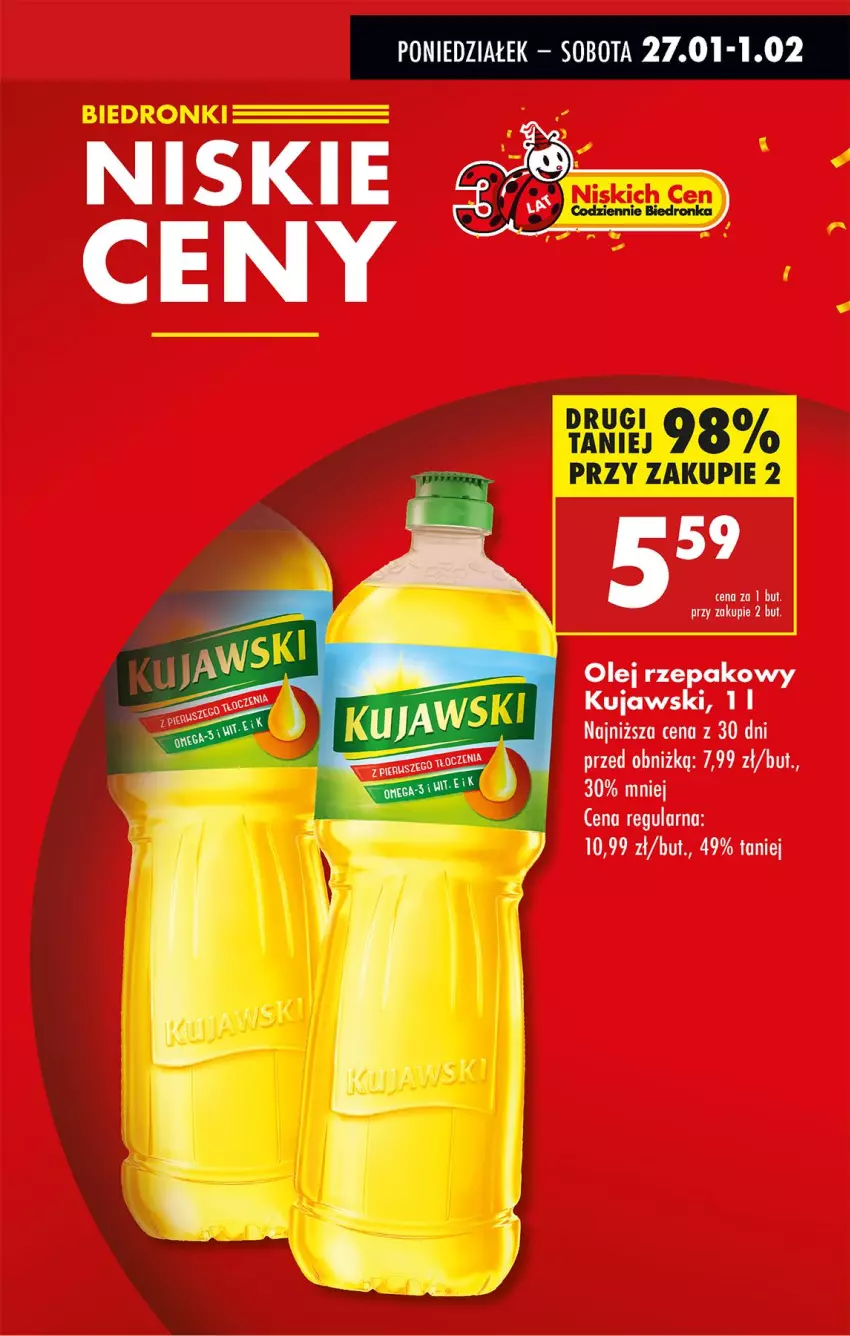 Gazetka promocyjna Biedronka - Od Poniedziałku - ważna 27.01 do 01.02.2025 - strona 13 - produkty: Kujawski, Olej, Olej rzepakowy