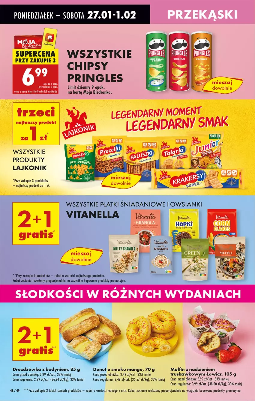 Gazetka promocyjna Biedronka - Od Poniedziałku - ważna 27.01 do 01.02.2025 - strona 58 - produkty: Chipsy, Danio, Donut, Fa, Gra, Lajkonik, Mango, Por, Pringles, Sok