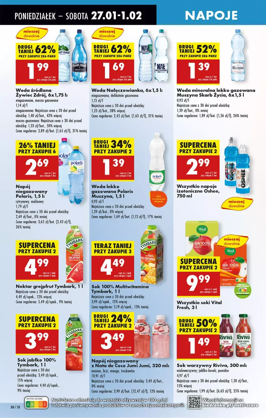 Gazetka promocyjna Biedronka - Od Poniedziałku - ważna 27.01 do 01.02.2025 - strona 60 - produkty: Ananas, Fa, Grejpfrut, Koc, LANA, Leon, Liczi, Mango, Mus, Nałęczowianka, Napój, Napój niegazowany, Napoje, Nektar, Oshee, Sok, Szyna, Tera, Tymbark, Woda, Woda mineralna